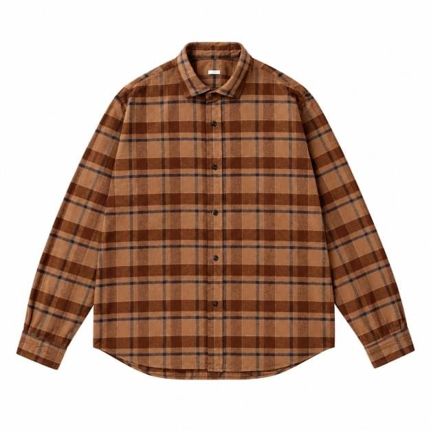 A.PRESSE Vintage Cotton Silk Twill Check shirt