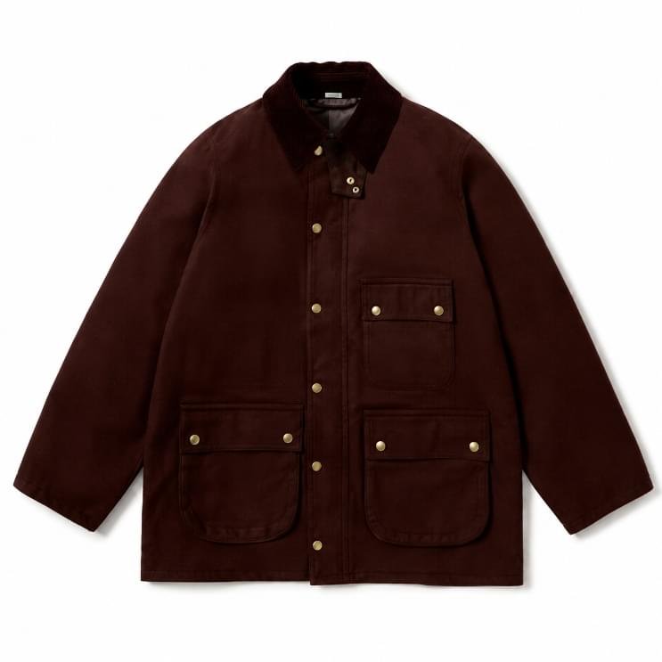A.PRESSE Vintage Silk Hemp Riding Oiled Jacket in vintage-inspired silk hemp fabric